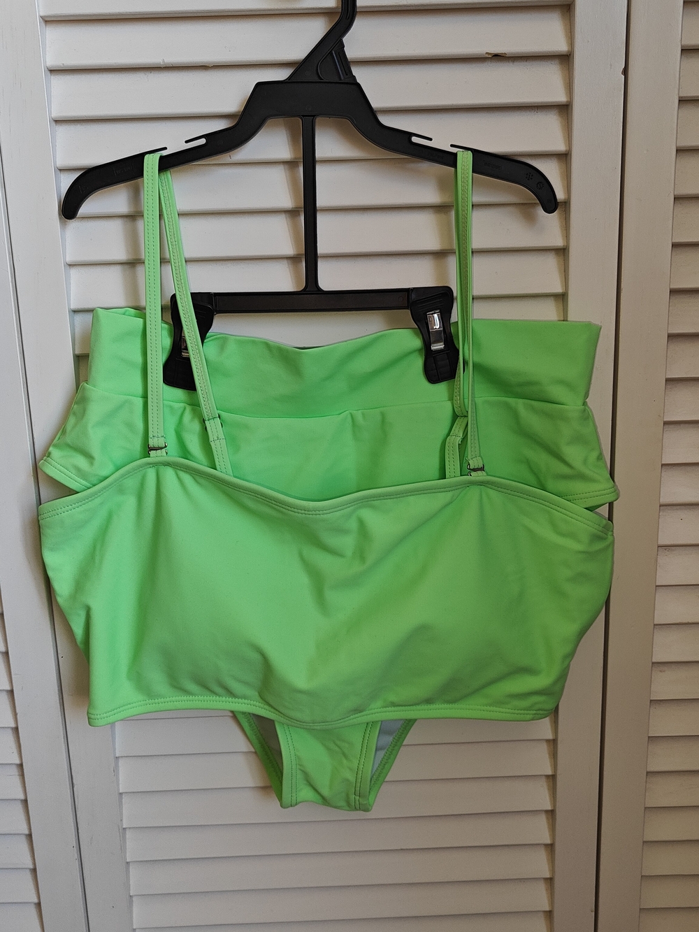 Amazon Neon Green Women's High Waisted Bikini Set Size L